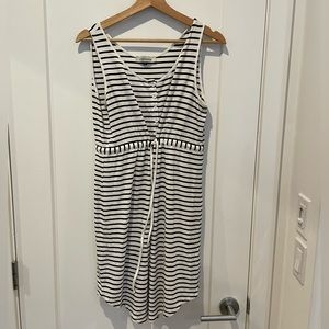 Maternity button front drawstring summer dress